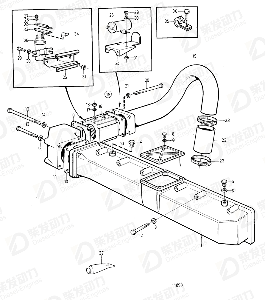 VOLVO Attaching plate 848997 Drawing